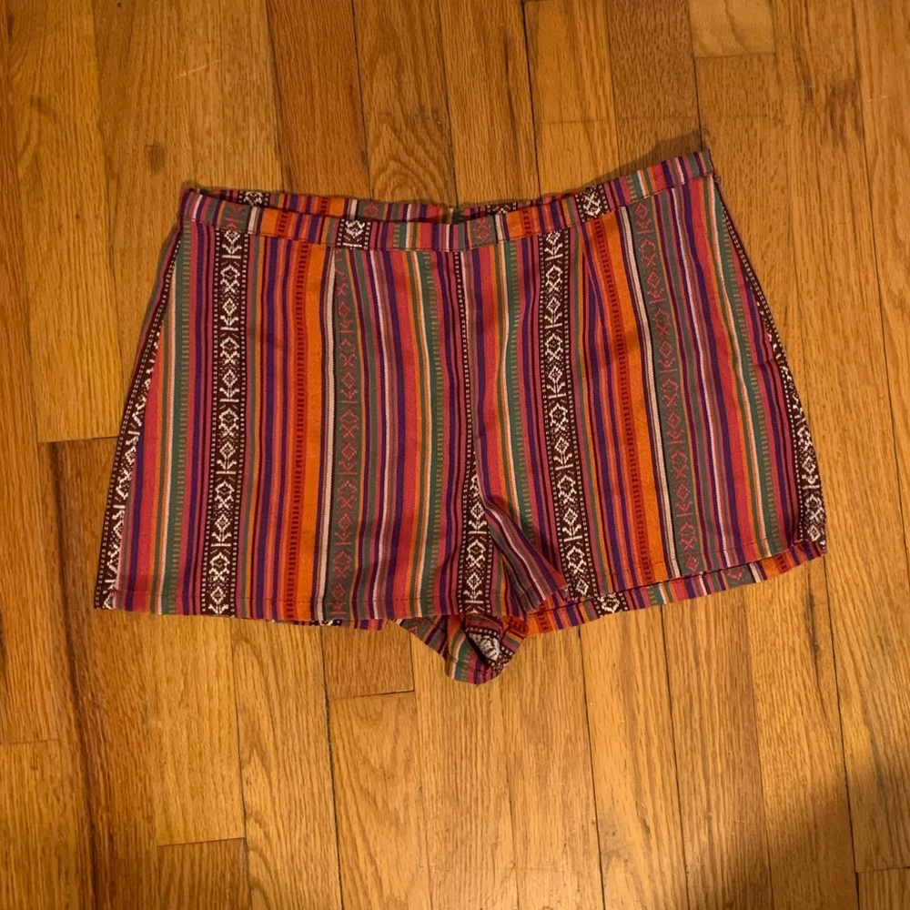Colorful Striped High Waisted Shorts